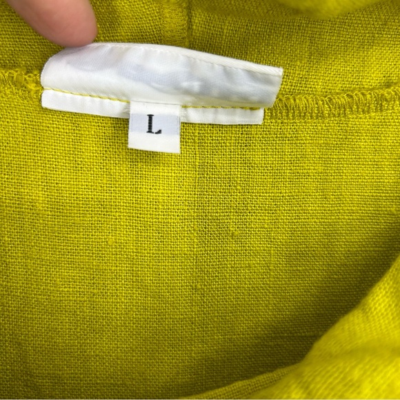 Bryn Walker 100% Linen Chartreuse Lagenlook Tunic Top L-1X Oversized Natural - Picture 3 of 16